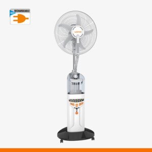 Lontor 18-Inch Rechargeable Water Mist Fan (Watch Assembly Video)